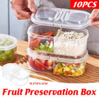 10Pcs Rectangular Airtight Container Set Fridge Freezer Pantry Storage Organiser