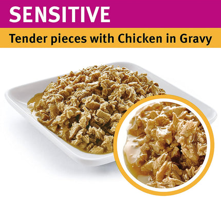 Pro Plan Adult Sensitive Wet Cat Food Chicken In Gravy 85gX12