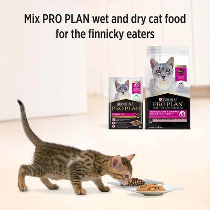 Pro Plan Adult Sensitive Wet Cat Food Chicken In Gravy 85gX12