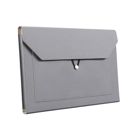 A4 Waterproof Document Bag for Office and School in PU Leather Gray