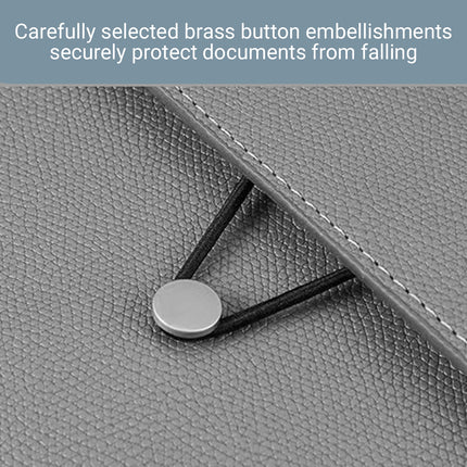 A4 Waterproof Document Bag for Office and School in PU Leather Gray