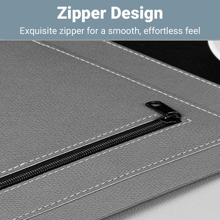 A4 Waterproof Document Bag for Office and School in PU Leather Gray