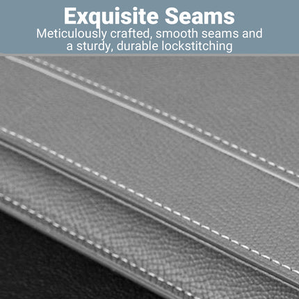 A4 Waterproof Document Bag for Office and School in PU Leather Gray