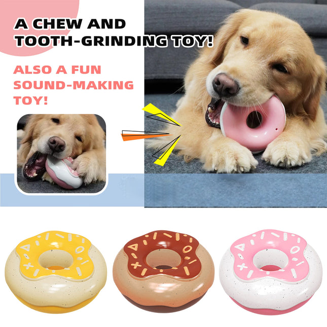 Vocal Donut Dog Toys for Teeth Cleaning Interactive Pet Supplies Chew Play
