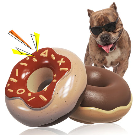 Vocal Donut Dog Toys for Teeth Cleaning Interactive Pet Supplies Chew Play