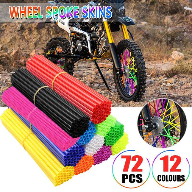 72PCS Wheel Spoke Wrap Sleeves Mountain Bike Bicycle Mtb Wraps Skins Covers - Aimall