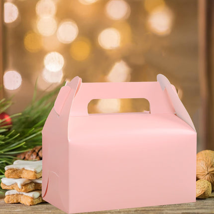 50PCS Handheld Pastry Box Bakery Packaging Cake Carry Box Single Layer Design