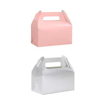 50PCS Handheld Pastry Box Bakery Packaging Cake Carry Box Single Layer Design