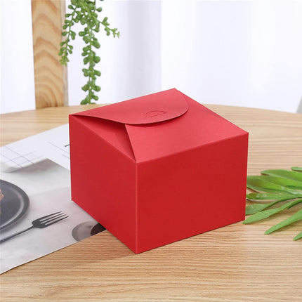 100PCS Square Pastry Box Kraft Paper Cake Box for Cake Dessert Packaging Use