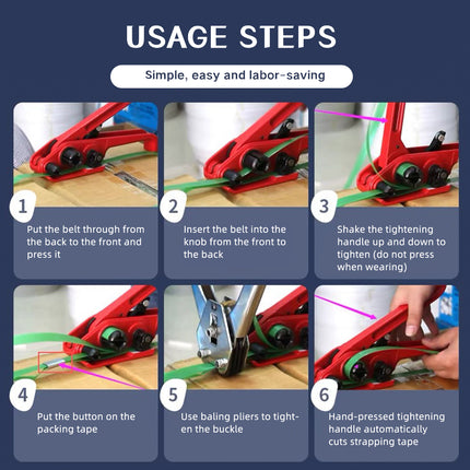 Manual Strapping Tool Set Packing Banding Pliers Practical Tensioner Sealer