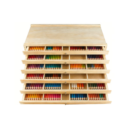 6 Tier Pine Wood Drawer Paintbrush Storage Box Art Case Organizer Artist Sketch