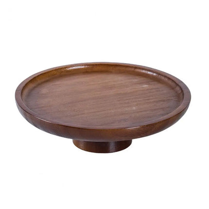 Minimalist Bamboo High-Legged Tray Sturdy for Home Kitchen Party Serving Dessert