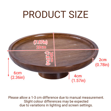 Minimalist Bamboo High-Legged Tray Sturdy for Home Kitchen Party Serving Dessert