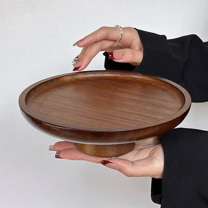 Minimalist Bamboo High-Legged Tray Sturdy for Home Kitchen Party Serving Dessert
