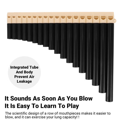 18 Pipe Pan Flute C Tuned Beginner Professional Instrument for Students