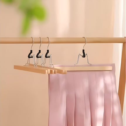 5pcs Skirt Clips Wooden Trouser Clips for Closet Wardrobe Clothing Organization