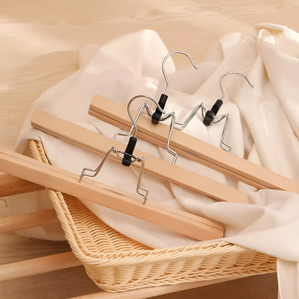 5pcs Skirt Clips Wooden Trouser Clips for Closet Wardrobe Clothing Organization