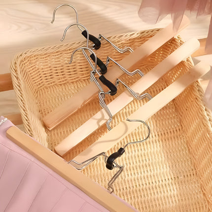 5pcs Skirt Clips Wooden Trouser Clips for Closet Wardrobe Clothing Organization