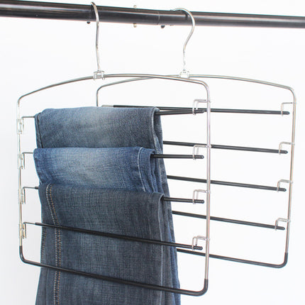 4pcs 5Tier Trouser Rack Multi Tier Pants Hanger Clothes Storage Space Saving