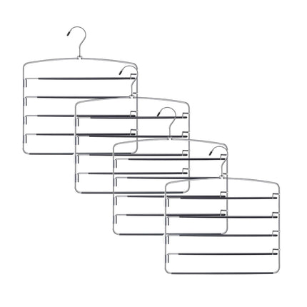 4pcs 5Tier Trouser Rack Multi Tier Pants Hanger Clothes Storage Space Saving