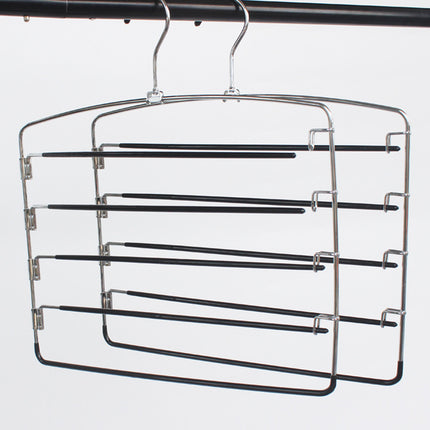 4pcs 5Tier Trouser Rack Multi Tier Pants Hanger Clothes Storage Space Saving