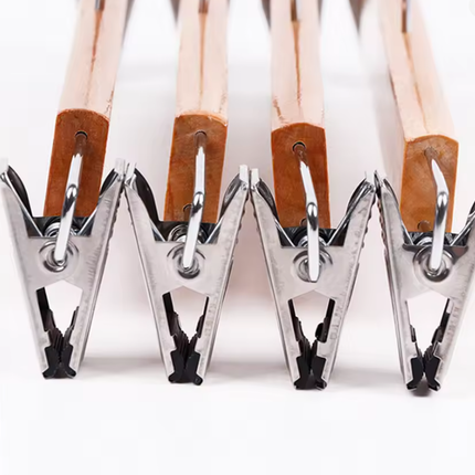 10pcs Pants Rack Skirt Clip Wooden Pants Clip Wardrobe Storage Hanger Organizer