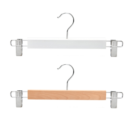 10pcs Pants Rack Skirt Clip Wooden Pants Clip Wardrobe Storage Hanger Organizer