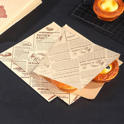 100PCS Bread Sandwiches Packing Paper Bags Food Grade Oil Proof Water Resistant