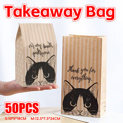 50PCS Food-Grade Bread Bags Stable Molding Design for Takeaway Bakery Packaging