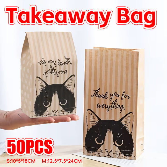 50PCS Food-Grade Bread Bags Stable Molding Design for Takeaway Bakery Packaging