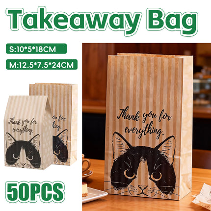 50PCS Food-Grade Bread Bags Stable Molding Design for Takeaway Bakery Packaging