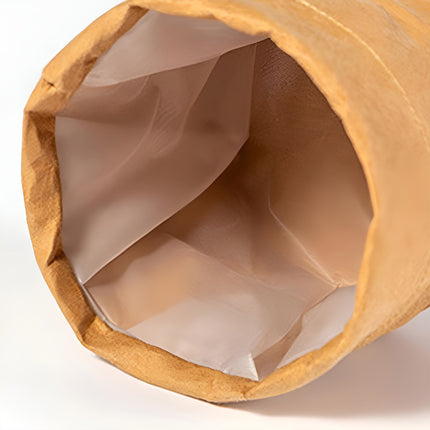 3pcs Kraft Paper Storage Baskets with Water Resistant Lining for Home Organisation