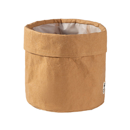 3pcs Kraft Paper Storage Baskets with Water Resistant Lining for Home Organisation
