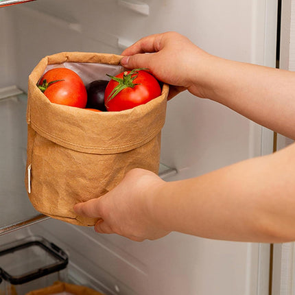3pcs Kraft Paper Storage Baskets with Water Resistant Lining for Home Organisation