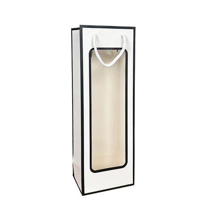 30PCS Wine Gift Bags with Clear Window and Drawstring for Bottle Packaging Use