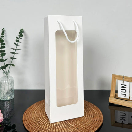 30PCS Wine Gift Bags with Clear Window and Drawstring for Bottle Packaging Use