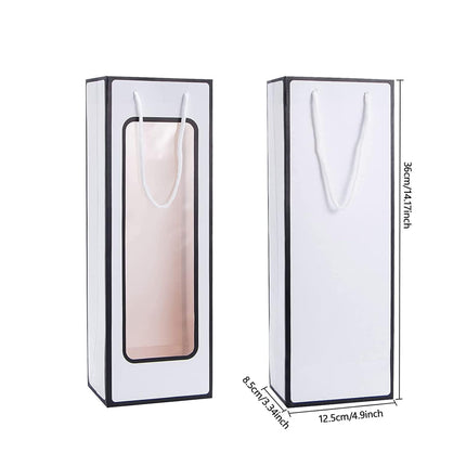 30PCS Wine Gift Bags with Clear Window and Drawstring for Bottle Packaging Use