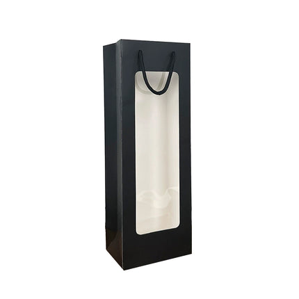 30PCS Wine Gift Bags with Clear Window and Drawstring for Bottle Packaging Use