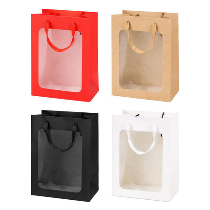 Window Paper Gift Bags 20 Pack 4 Colours