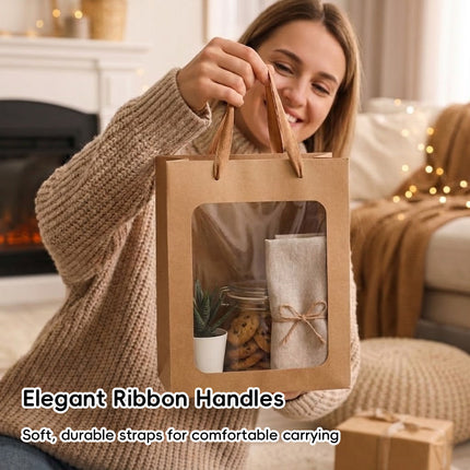 Window Paper Gift Bags 20 Pack 4 Colours