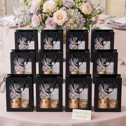 Window Paper Gift Bags 20 Pack 4 Colours