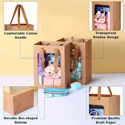 Window Paper Gift Bags 20 Pack 4 Colours
