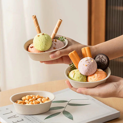 50PCS Paper Bowls Soup Noodle Snack Bowls Food-Grade for Party Takeaway Food Use