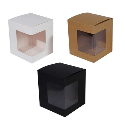 Corner Window Gift Boxes 50 Pack 3 Colours
