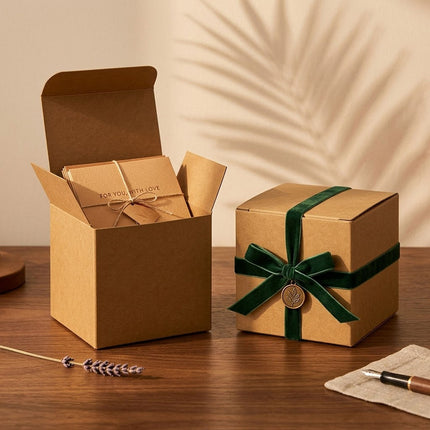 Kraft Paper Cube Gift Boxes 50 Pack 7cm or 10cm