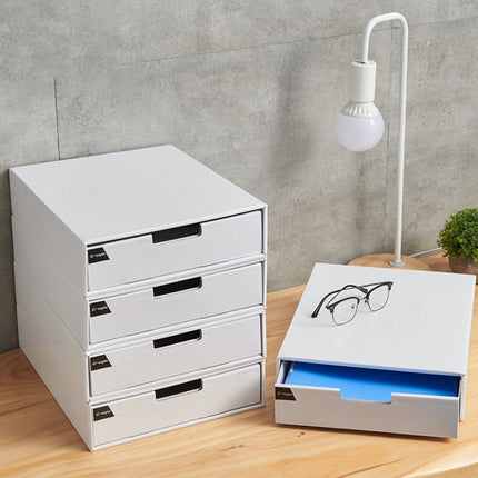 3PCS Kraft Paper Storage Box Office Desk Organizer File Document Storage Use