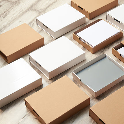 3PCS Kraft Paper Storage Box Office Desk Organizer File Document Storage Use