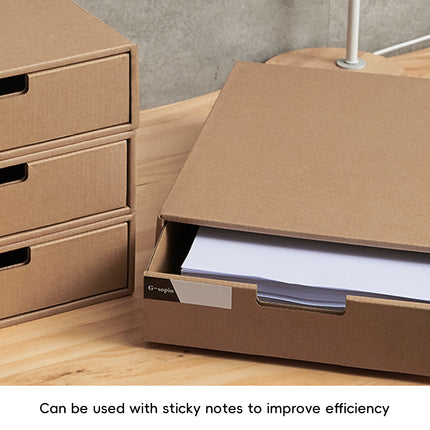 3PCS Kraft Paper Storage Box Office Desk Organizer File Document Storage Use