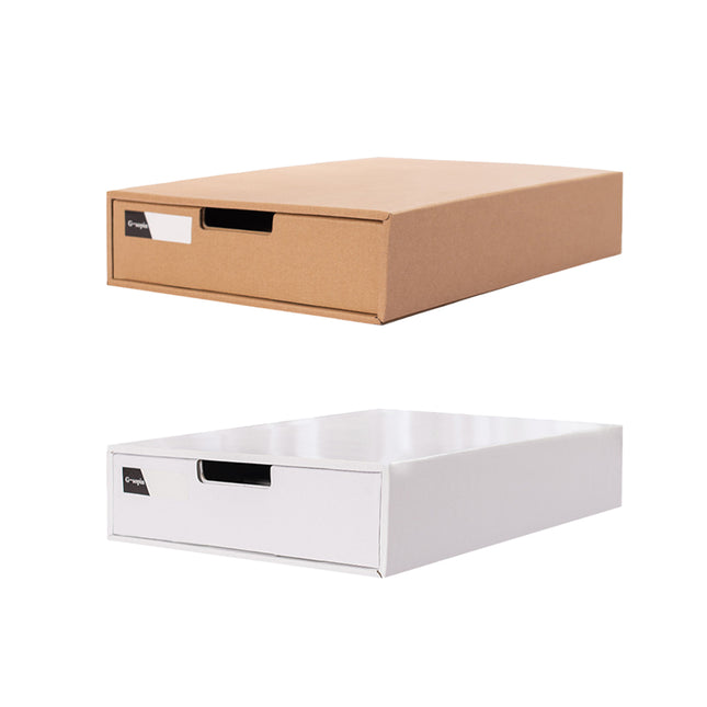 3PCS Kraft Paper Storage Box Office Desk Organizer File Document Storage Use