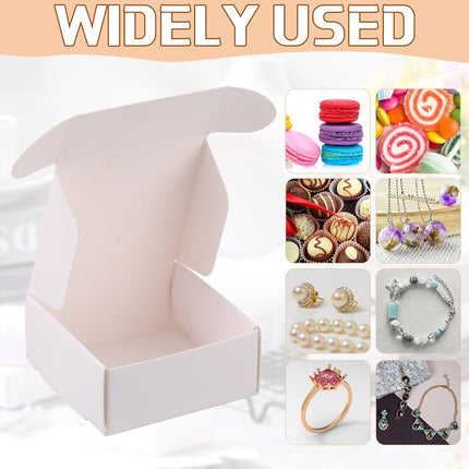 50Pcs Foldable Kraft Paper Gift Boxes Small Packaging Boxes for Jewelry Crafts
